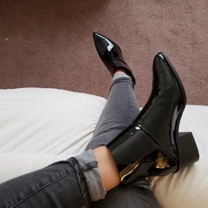 Topshop patent leather ankle boots